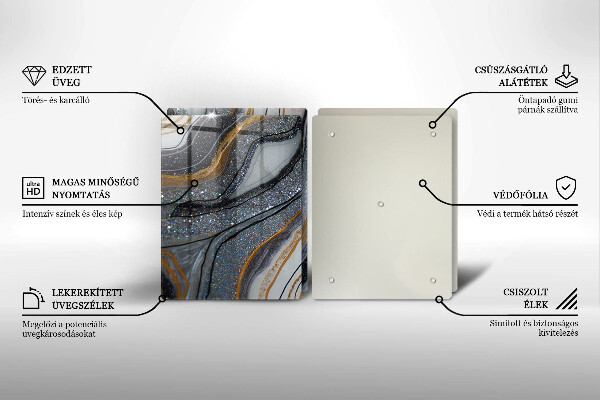 Placă din sticla protectie perete Stâncă cu aur