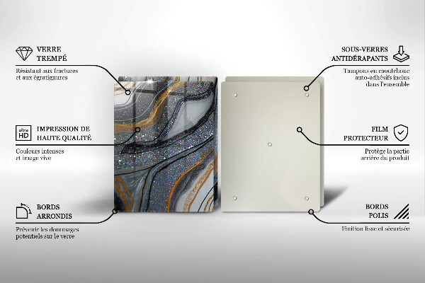 Placă din sticla protectie perete Stâncă cu aur