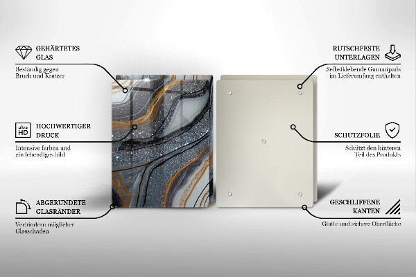 Placă din sticla protectie perete Stâncă cu aur