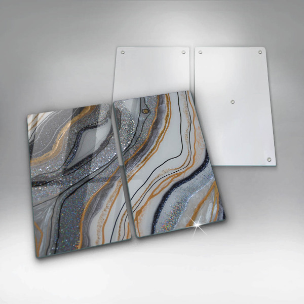 Placă din sticla protectie perete Stâncă cu aur