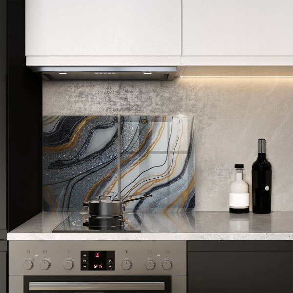 Placă din sticla protectie perete Stâncă cu aur