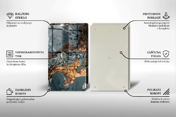 Placă din sticla protectie perete Structură de rocă aurie