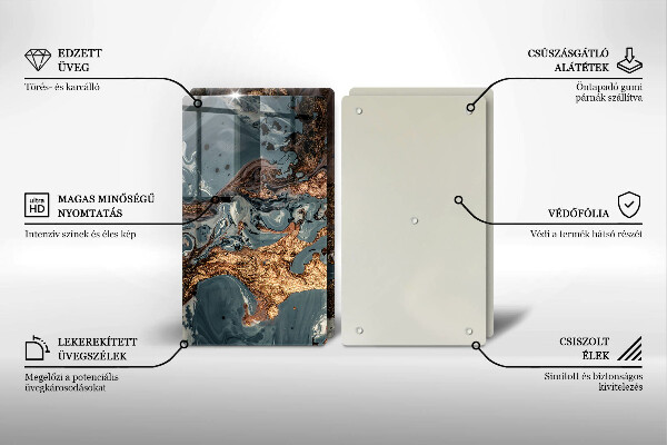 Placă din sticla protectie perete Structură de rocă aurie