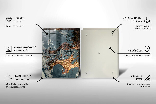 Placă din sticla protectie perete Structură de rocă aurie