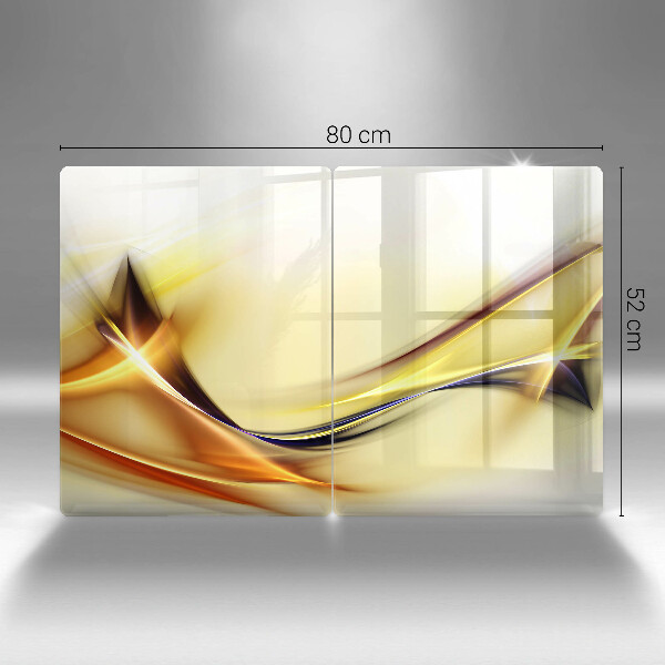 Placă sticla protectie aragaz Linii abstracte de lumină