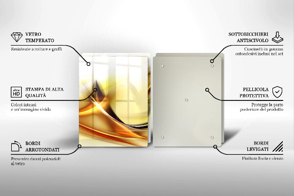 Placă sticla protectie aragaz Linii abstracte de lumină