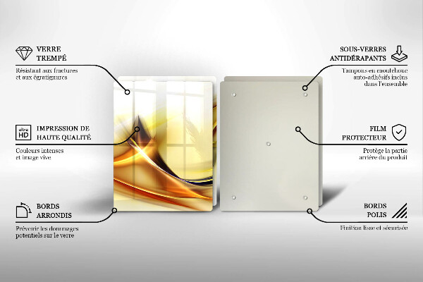 Placă sticla protectie aragaz Linii abstracte de lumină