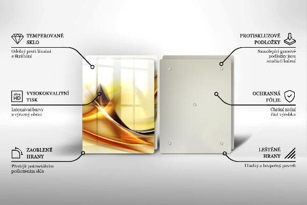 Placă sticla protectie aragaz Linii abstracte de lumină