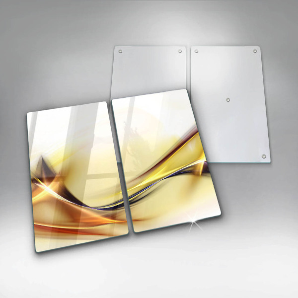 Placă sticla protectie aragaz Linii abstracte de lumină