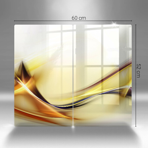 Placă sticla protectie aragaz Linii abstracte de lumină