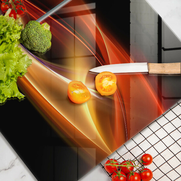 Placă sticla protectie aragaz Fum și lumină abstracte