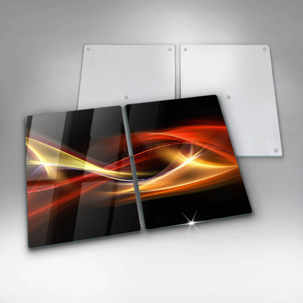 Placă sticla protectie aragaz Fum și lumină abstracte