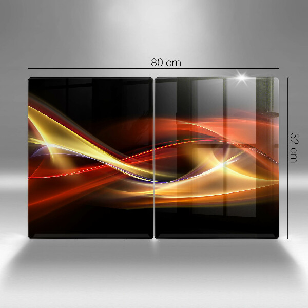 Placă sticla protectie aragaz Fum și lumină abstracte