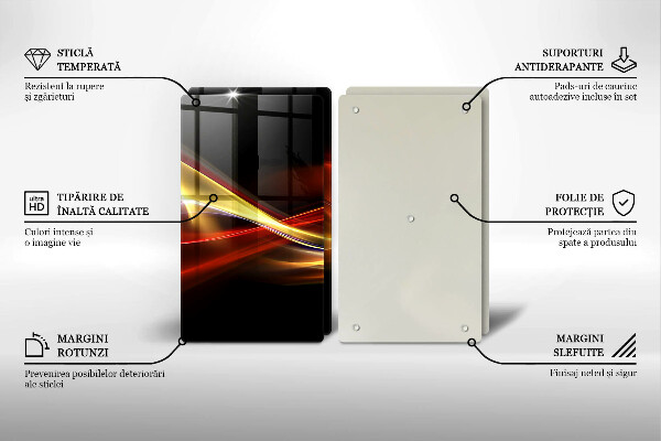 Placă sticla protectie aragaz Fum și lumină abstracte