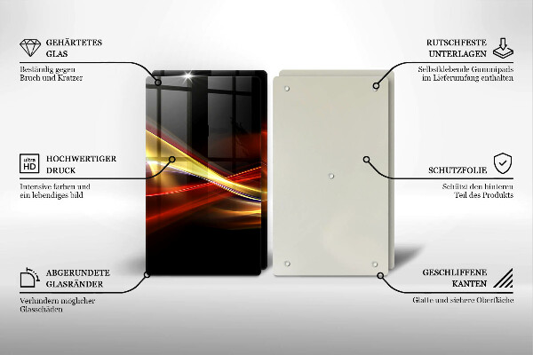 Placă sticla protectie aragaz Fum și lumină abstracte