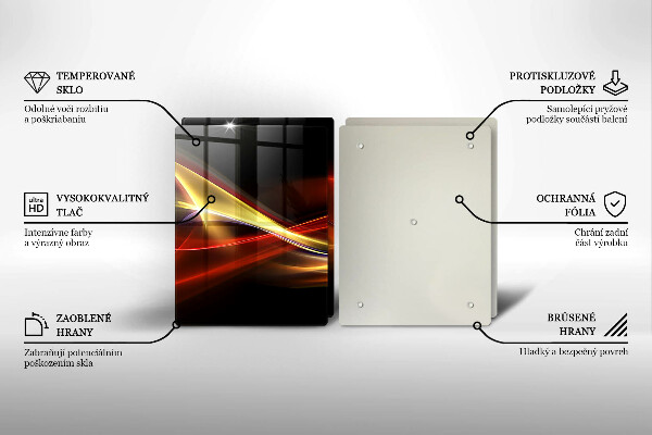 Placă sticla protectie aragaz Fum și lumină abstracte