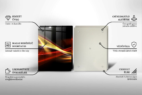 Placă sticla protectie aragaz Fum și lumină abstracte