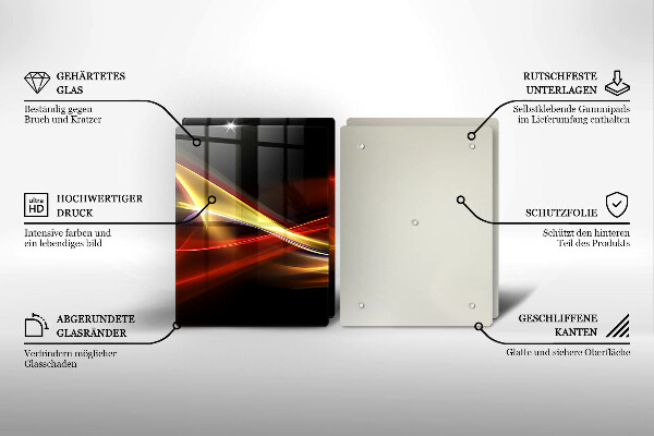 Placă sticla protectie aragaz Fum și lumină abstracte