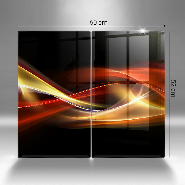 Placă sticla protectie aragaz Fum și lumină abstracte