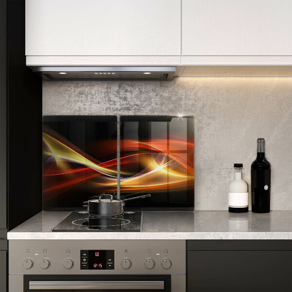 Placă sticla protectie aragaz Fum și lumină abstracte