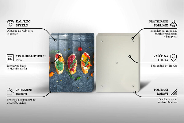 Placă din sticla protectie perete Sandvișuri colorate
