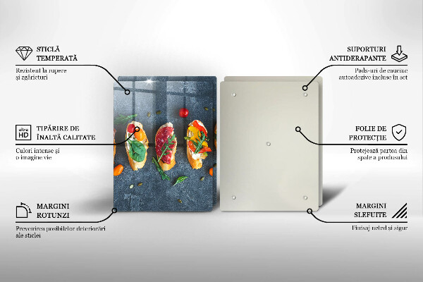 Placă din sticla protectie perete Sandvișuri colorate