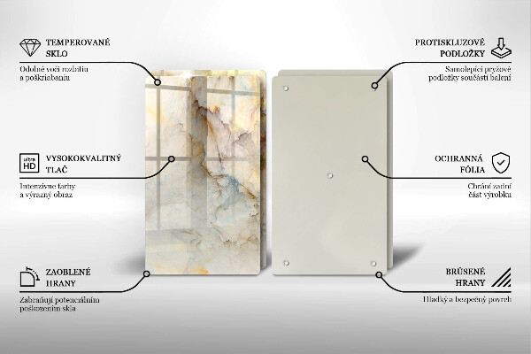 Placă din sticla protectie perete Textura de marmură cu aur