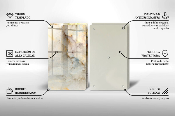 Placă din sticla protectie perete Textura de marmură cu aur