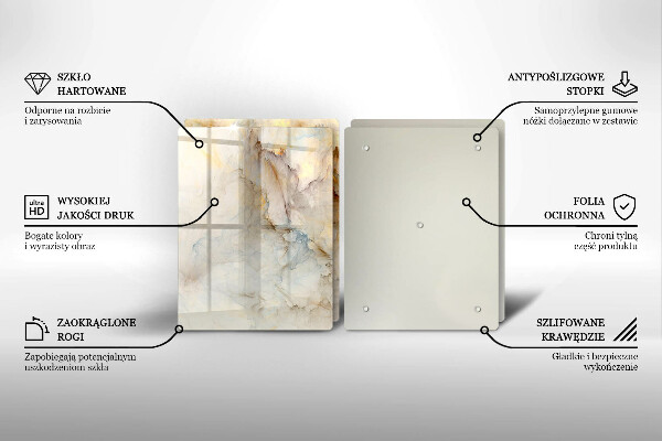 Placă din sticla protectie perete Textura de marmură cu aur