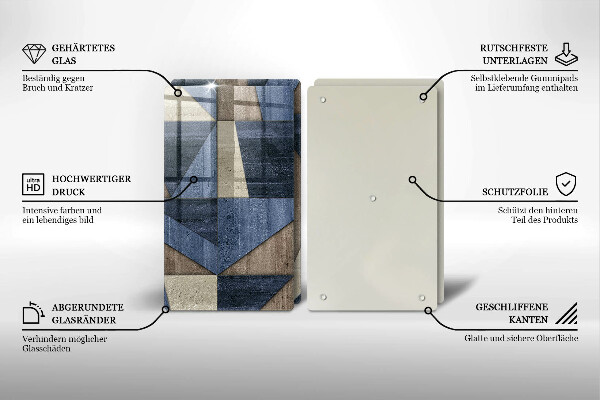 Placă din sticla protectie perete Abstracția geometrică