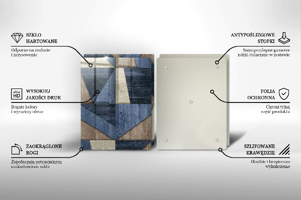 Placă din sticla protectie perete Abstracția geometrică