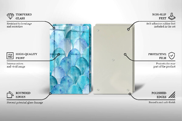 Placă din sticla protectie perete Solzi de acuarelă