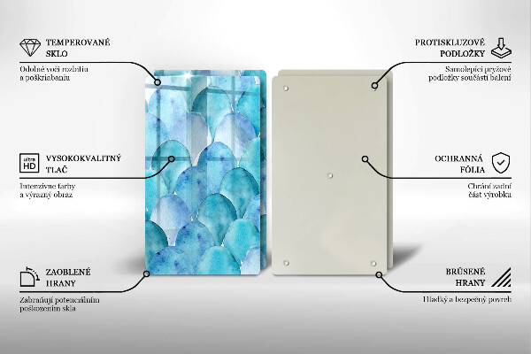 Placă din sticla protectie perete Solzi de acuarelă