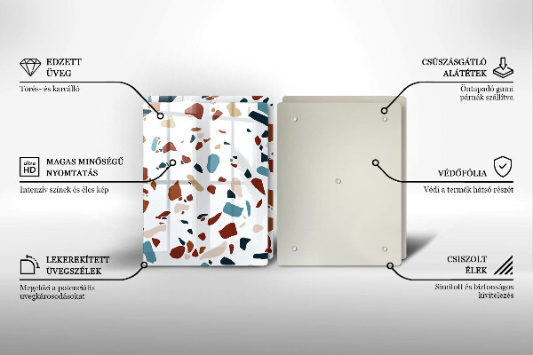 Placă din sticla protectie perete Piatra decorativa