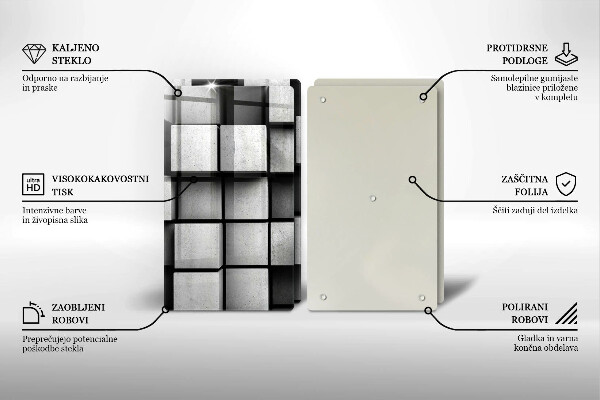 Placă din sticla protectie perete Fundal cu geometrie 3d