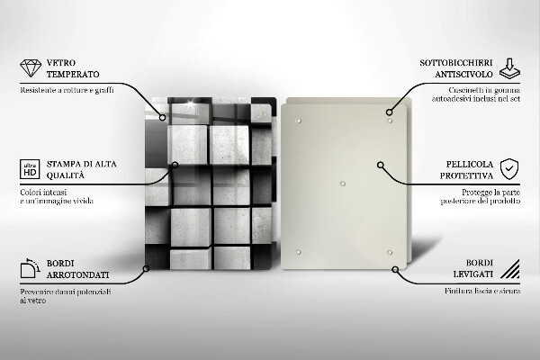 Placă din sticla protectie perete Fundal cu geometrie 3d