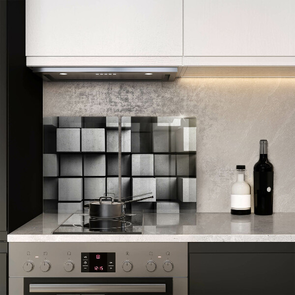 Placă din sticla protectie perete Fundal cu geometrie 3d