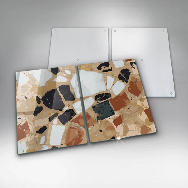 Placă sticla protectie aragaz Farfurie cu pietre decorative