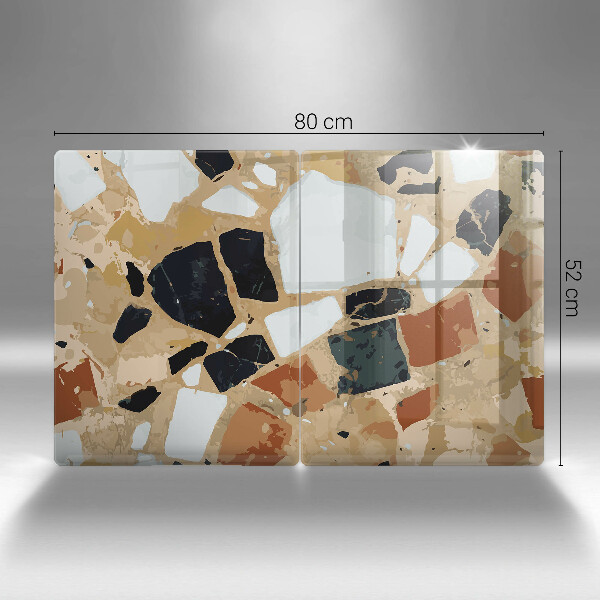 Placă sticla protectie aragaz Farfurie cu pietre decorative