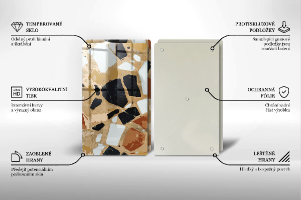 Placă sticla protectie aragaz Farfurie cu pietre decorative