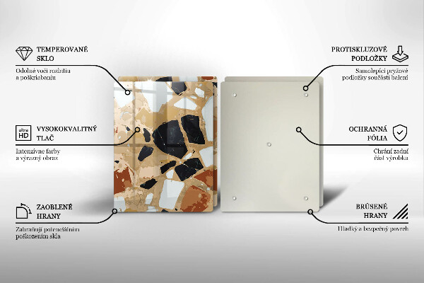 Placă sticla protectie aragaz Farfurie cu pietre decorative