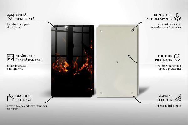 Placă sticla protectie aragaz Trage o flacără vie