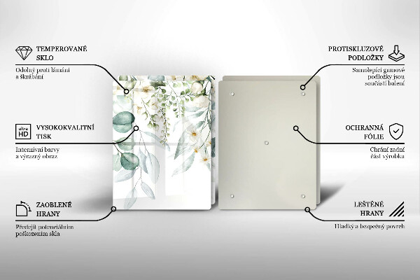 Placă din sticla protectie perete Plante acuarela