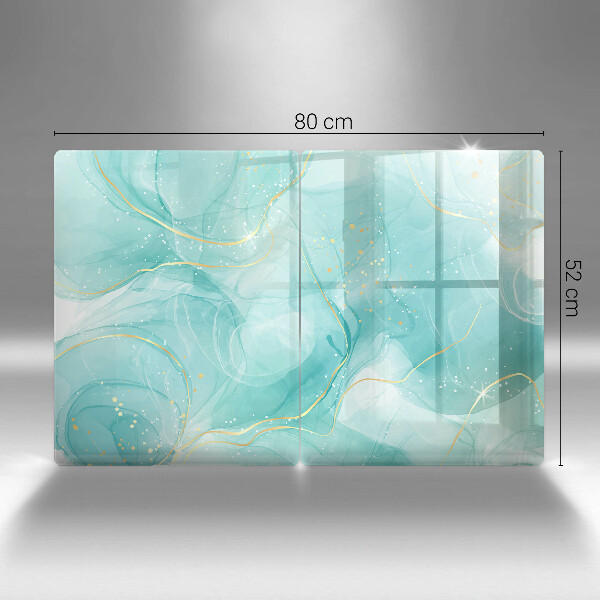 Placă din sticla protectie perete Abstracția albastră și aurie