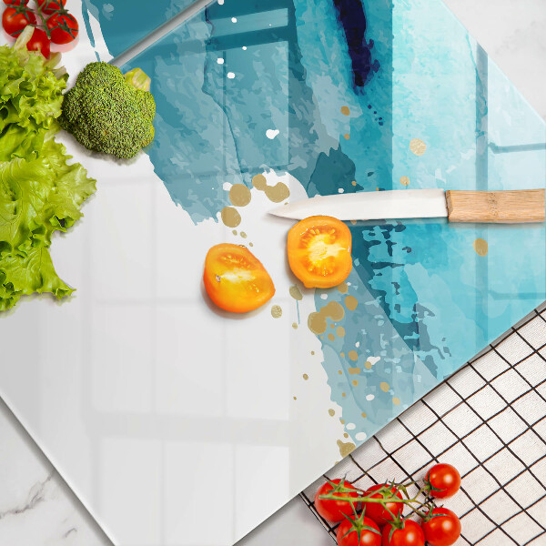 Placă din sticla protectie perete Pete albastre