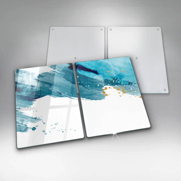 Placă din sticla protectie perete Pete albastre