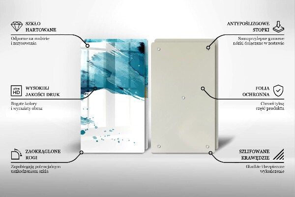 Placă din sticla protectie perete Pete albastre