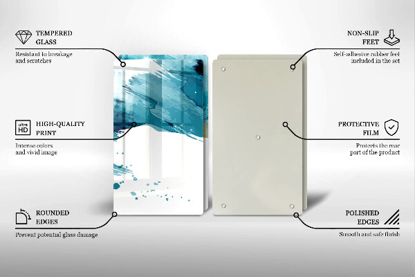 Placă din sticla protectie perete Pete albastre