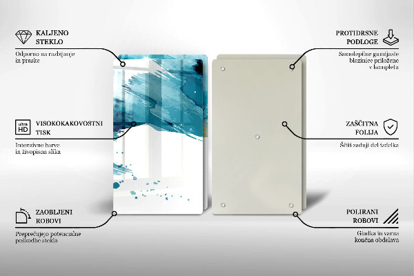 Placă din sticla protectie perete Pete albastre