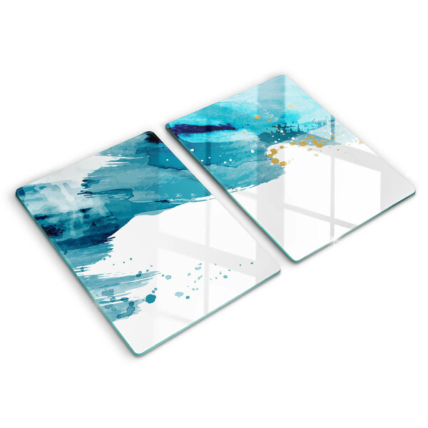 Placă din sticla protectie perete Pete albastre